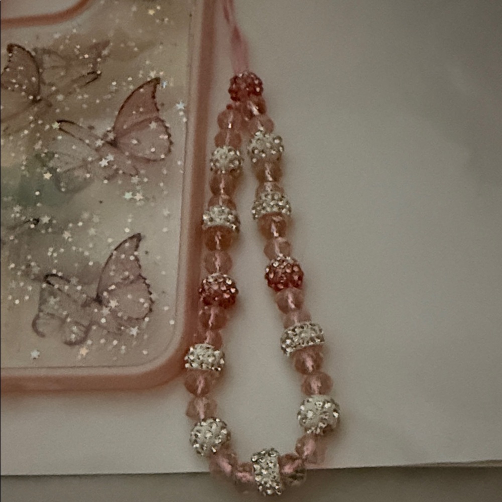 Butterfly iPhone Case with Beaded Strap - Picture 4 of 5